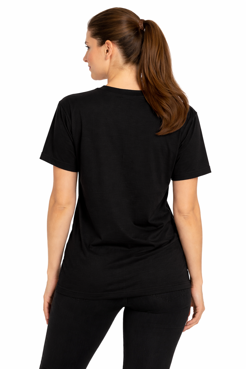 Black custom t-shirt back view - personalized design