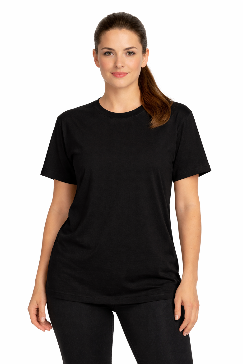 Black custom t-shirt front view - personalized design