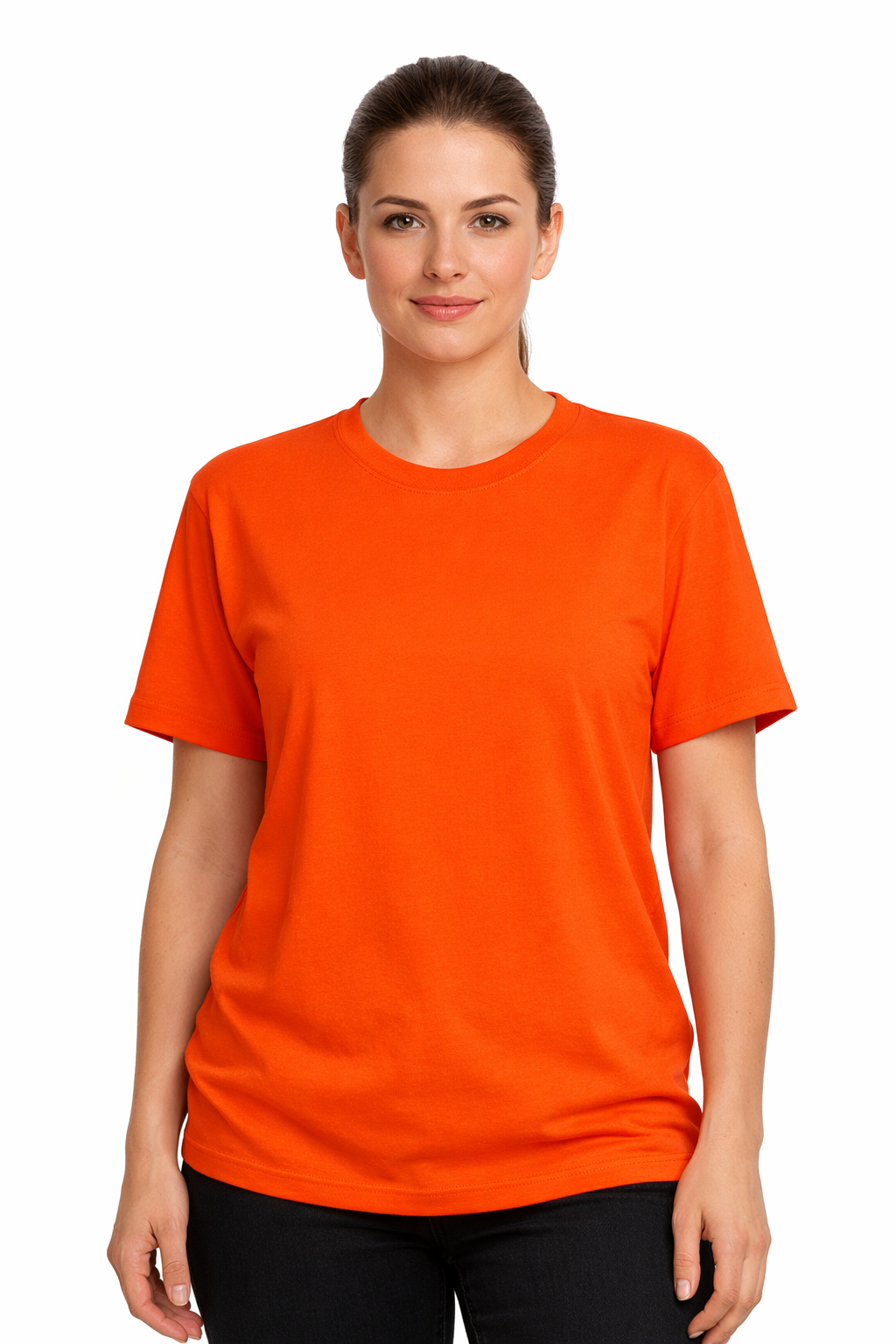 Orange custom t-shirt front view - personalized design