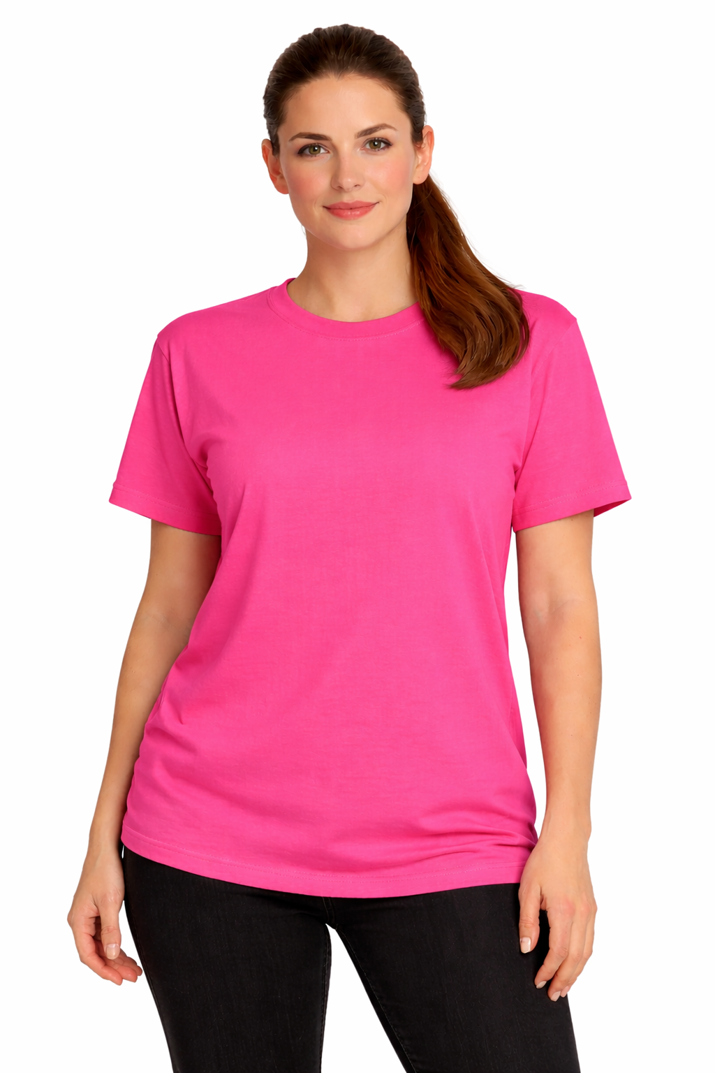 Pink custom t-shirt front view - personalized design