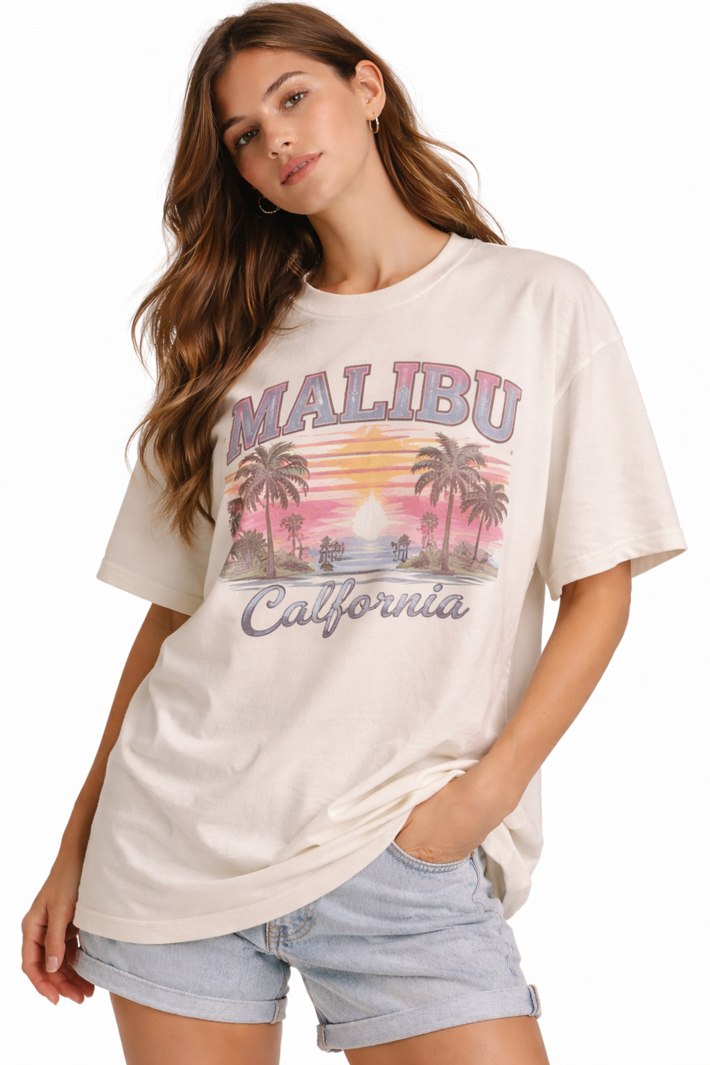 Malibu vintage style custom t-shirt design