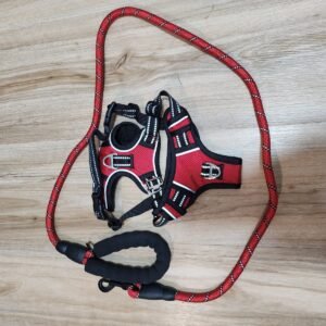 Dog Clearance in Fort Wayne, Indiana - LED Collars, Harness Kits and Leashes Red small 2 piece dog harness and rope leash combo