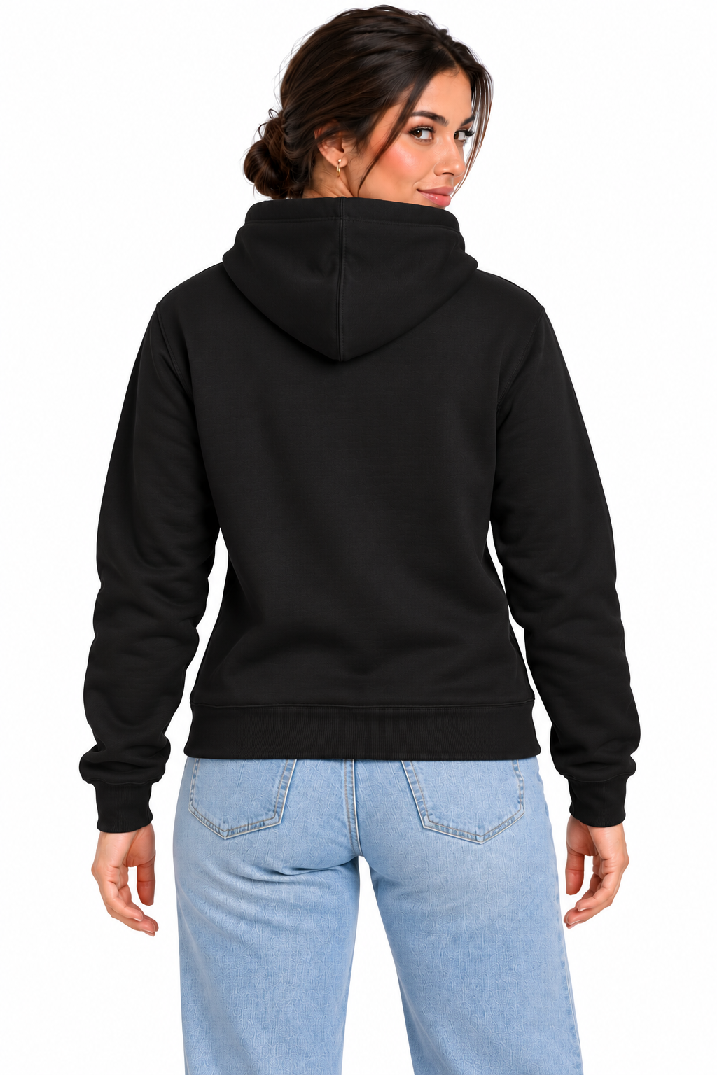 Women's Custom Hoodie in Fort Wayne | Design Your Own Hoodie Women's custom hoodie, black, back - room for your design