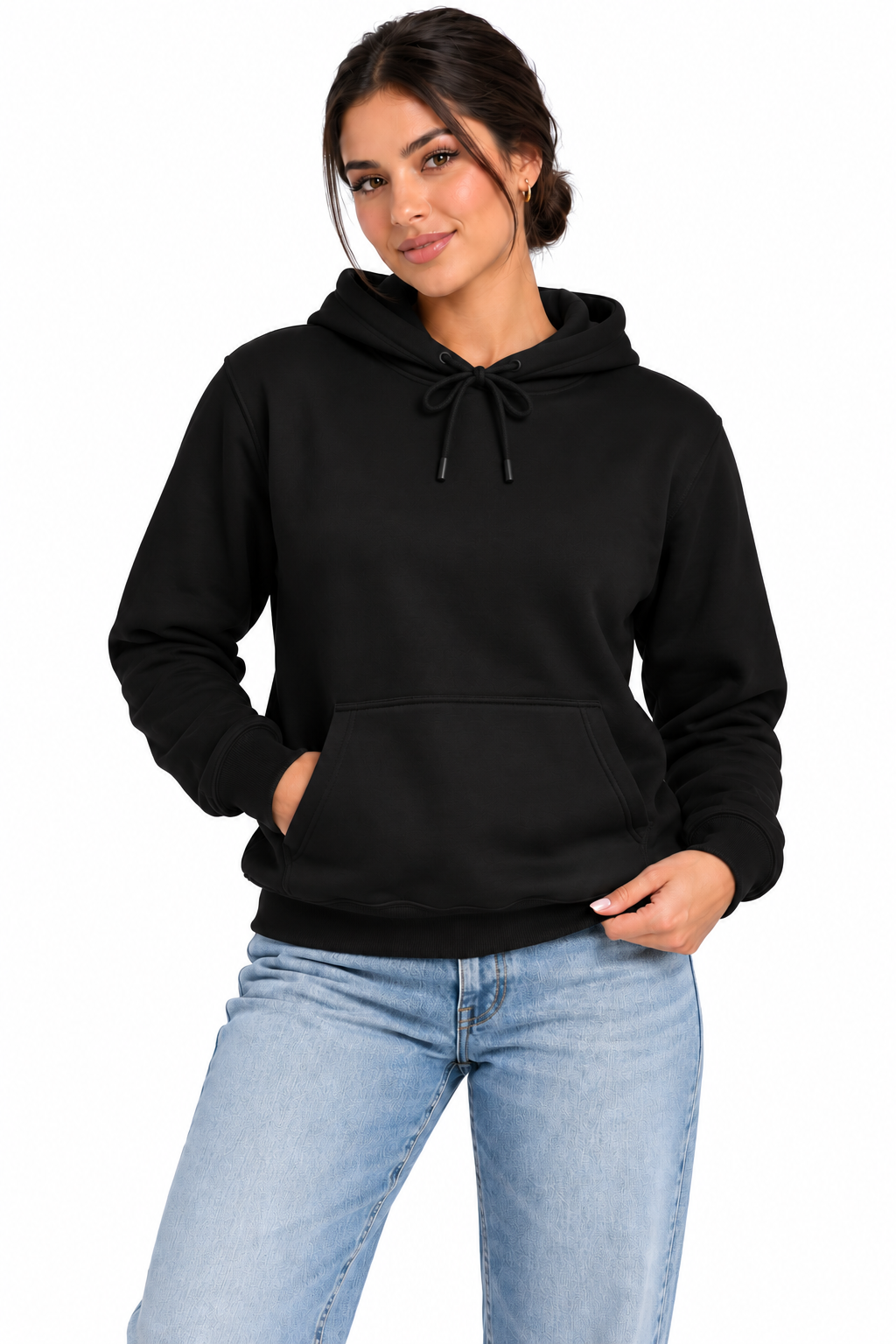 Women's Custom Hoodie in Fort Wayne | Design Your Own Hoodie Women's custom hoodie, black, front - Fort Wayne