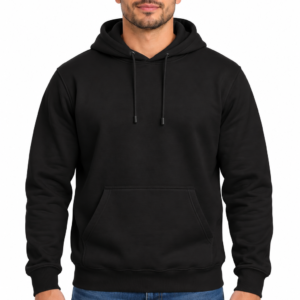Men's custom hoodie, black, front - Fort Wayne