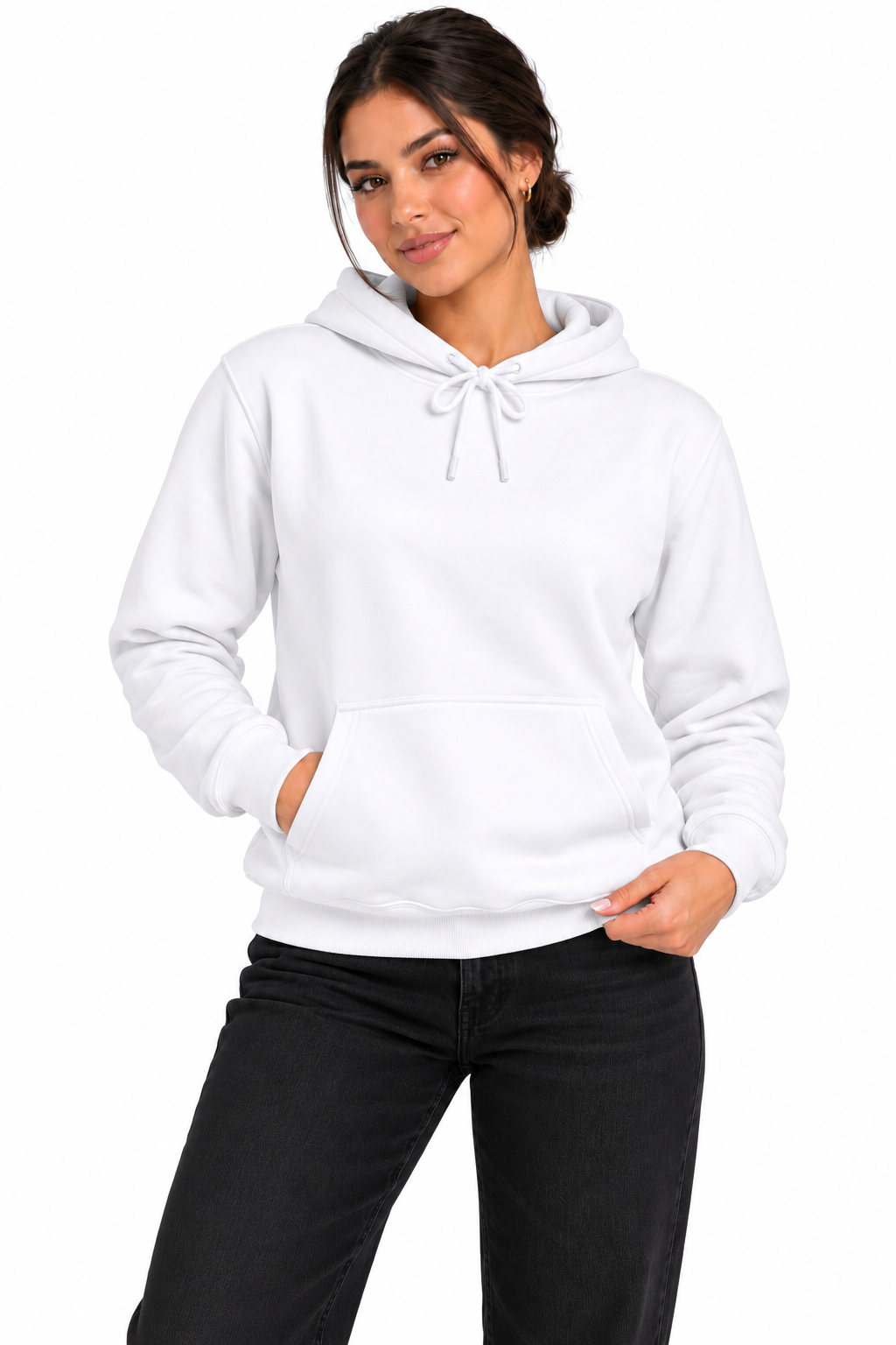 Women's Custom Hoodie in Fort Wayne | Design Your Own Hoodie Women's custom hoodie, white, front - Fort Wayne