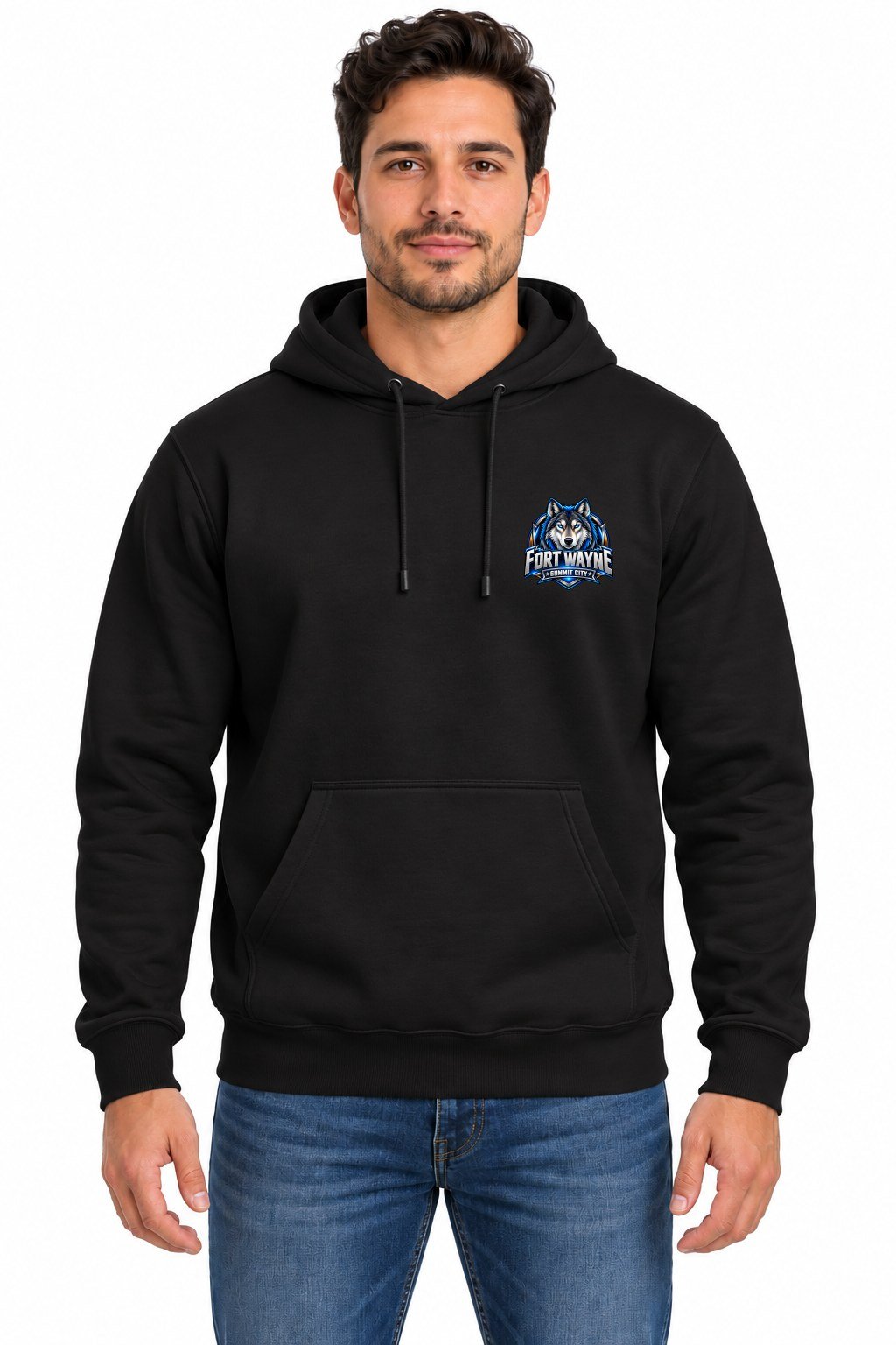 Fort Wayne Summit City Wolf Hoodie Fort Wayne Summit City wolf hoodie, black, left chest logo
