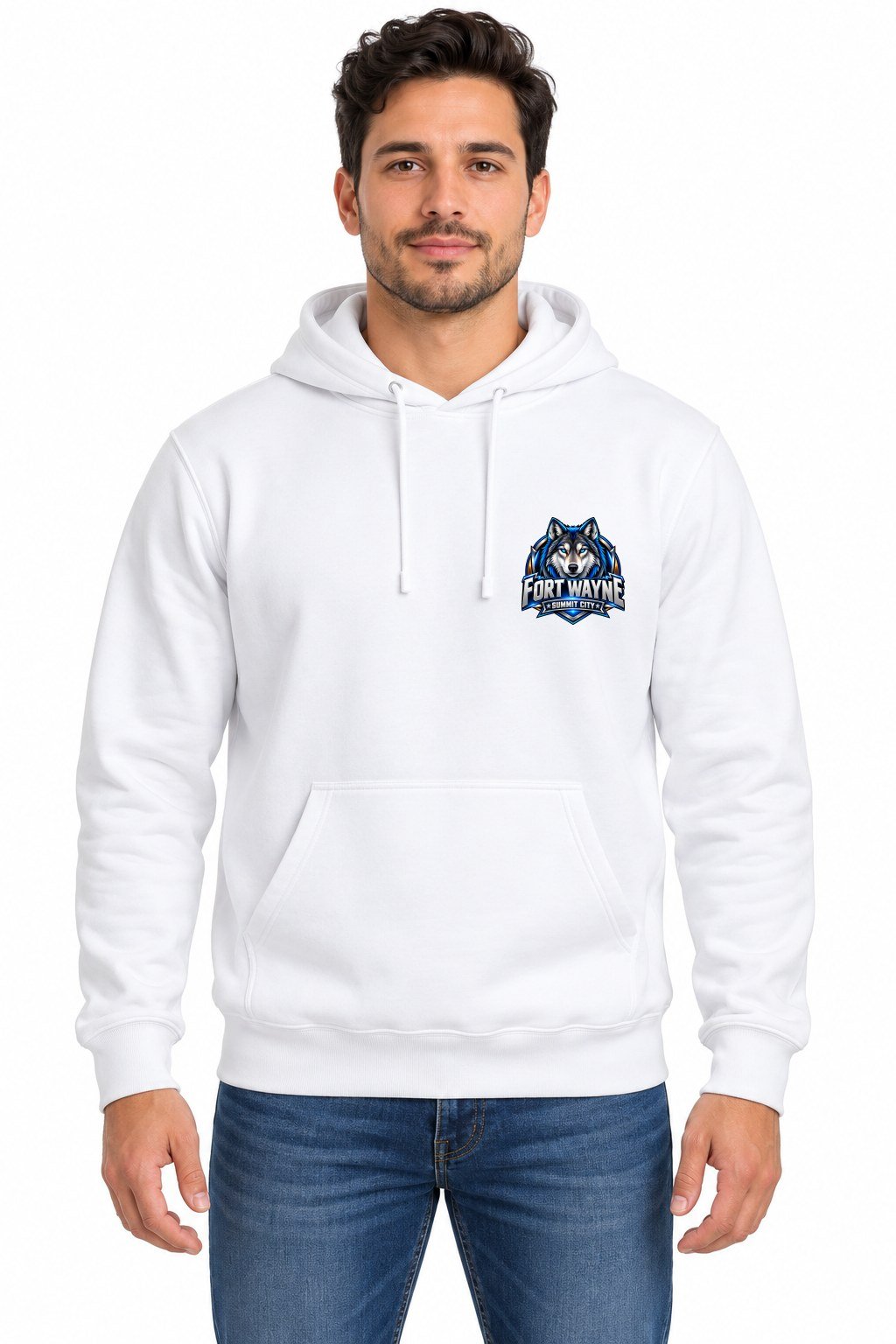 Fort Wayne Summit City Wolf Hoodie Fort Wayne Summit City wolf hoodie, white, left chest logo