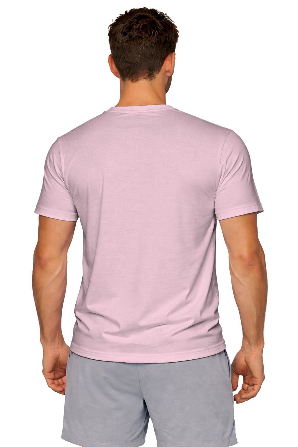 Light Pink custom t-shirt for men - Fort Wayne printing, back view