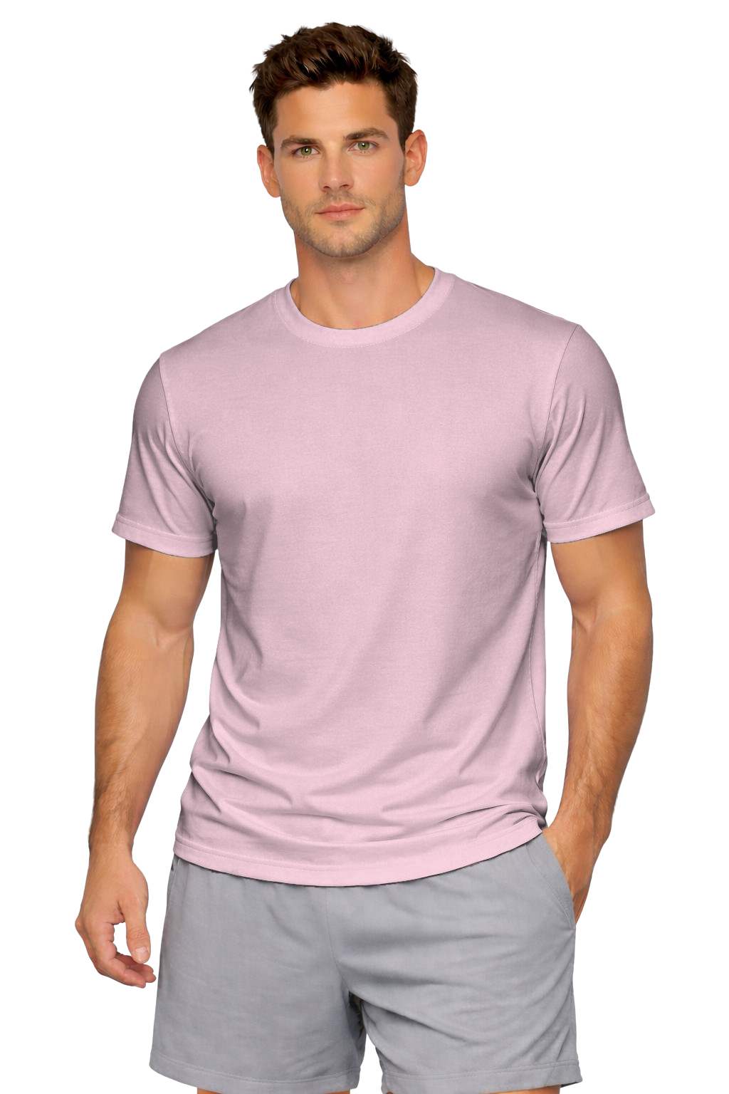 Light Pink custom t-shirt for men - Fort Wayne printing, front view