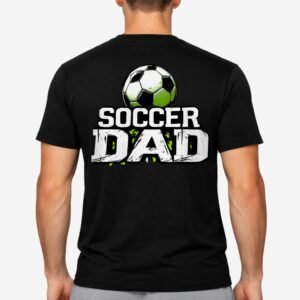 SOCCER DAD Football Design design on Men's black t-shirt, back