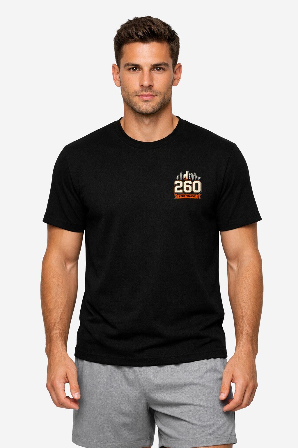 Fort Wayne 260 Shirt Fort Wayne 260 Shirt design on Men's black t-shirt, front