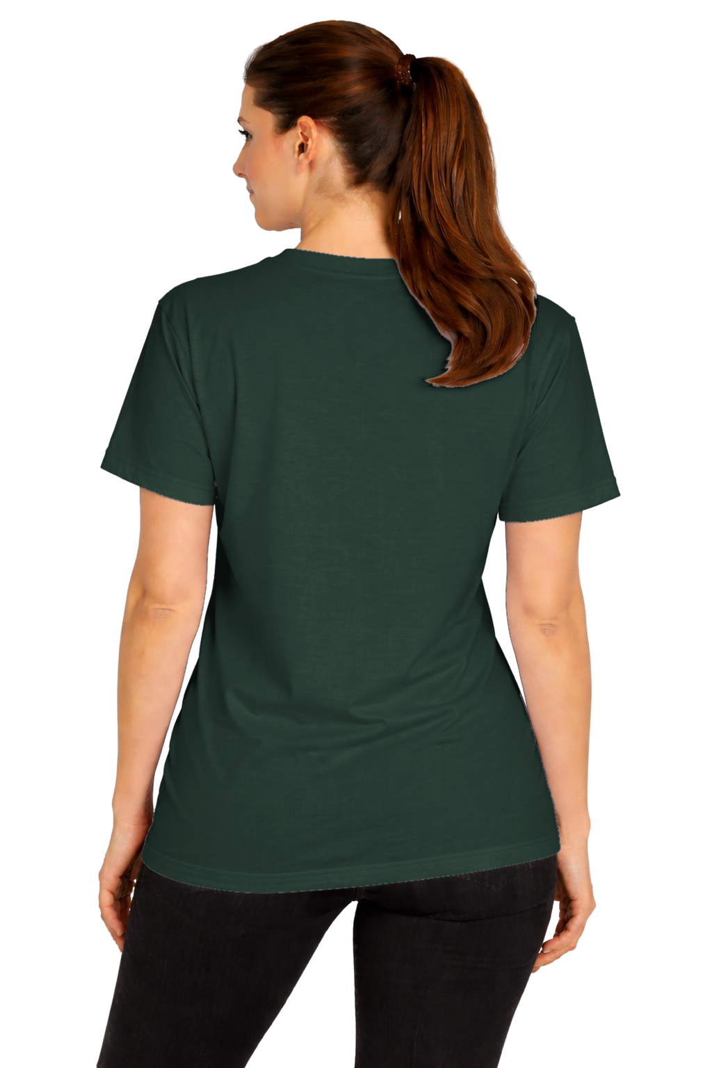 Forest Green custom t-shirt for women - Fort Wayne printing, back view