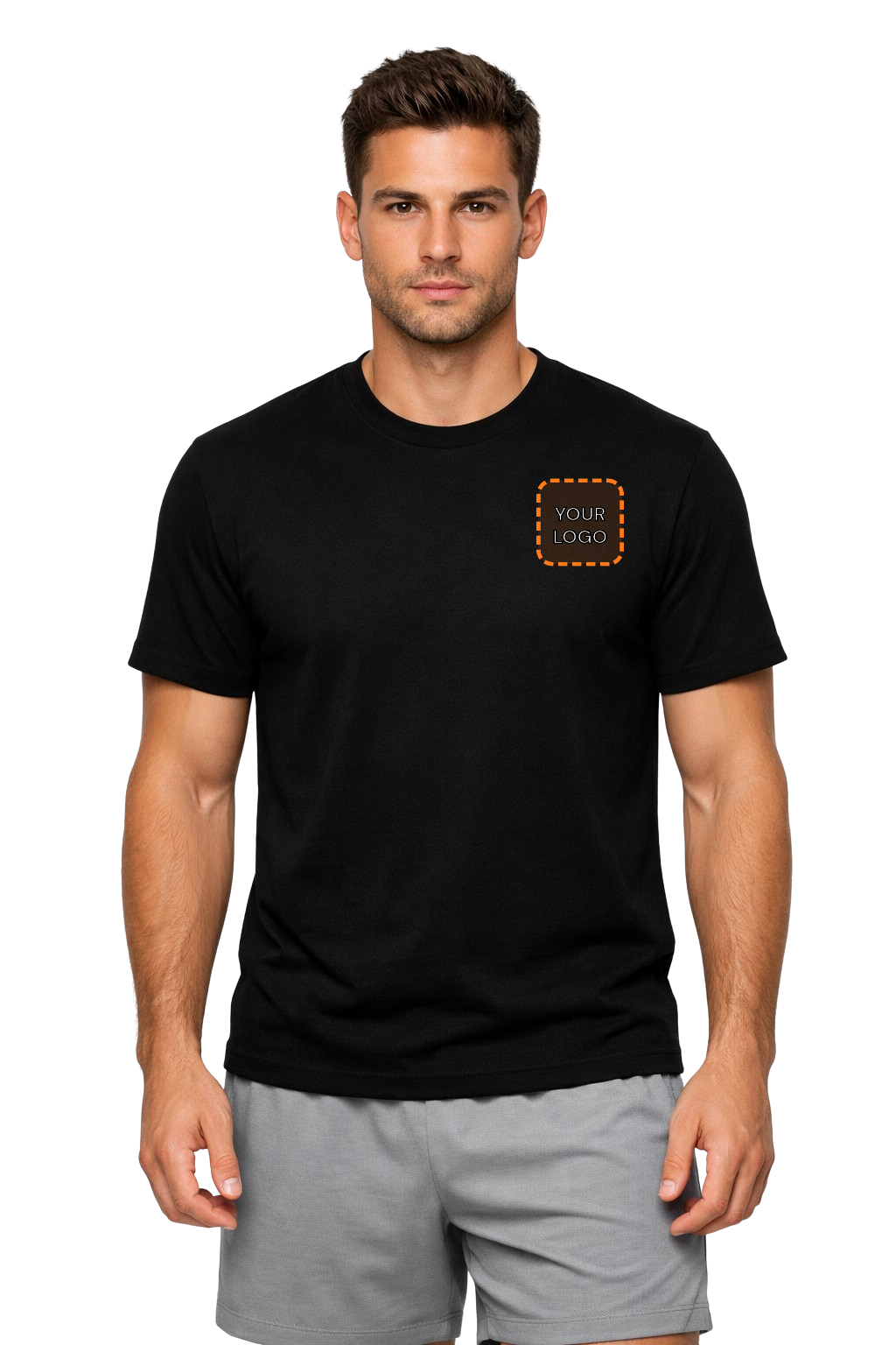 Black custom t-shirt for men - Fort Wayne printing, front view