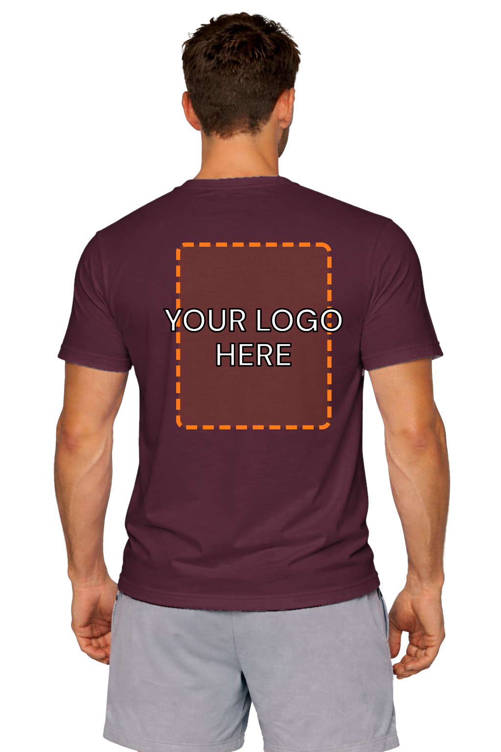 Maroon custom t-shirt for men - Fort Wayne printing, back view