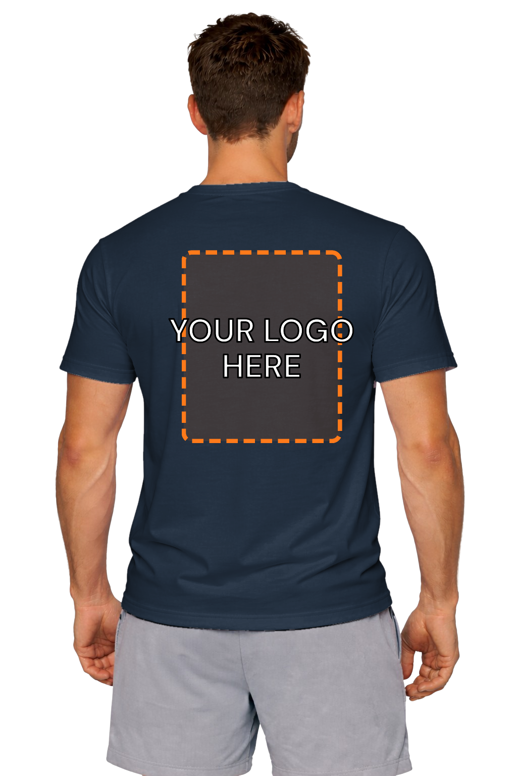 Navy custom t-shirt for men - Fort Wayne printing, back view