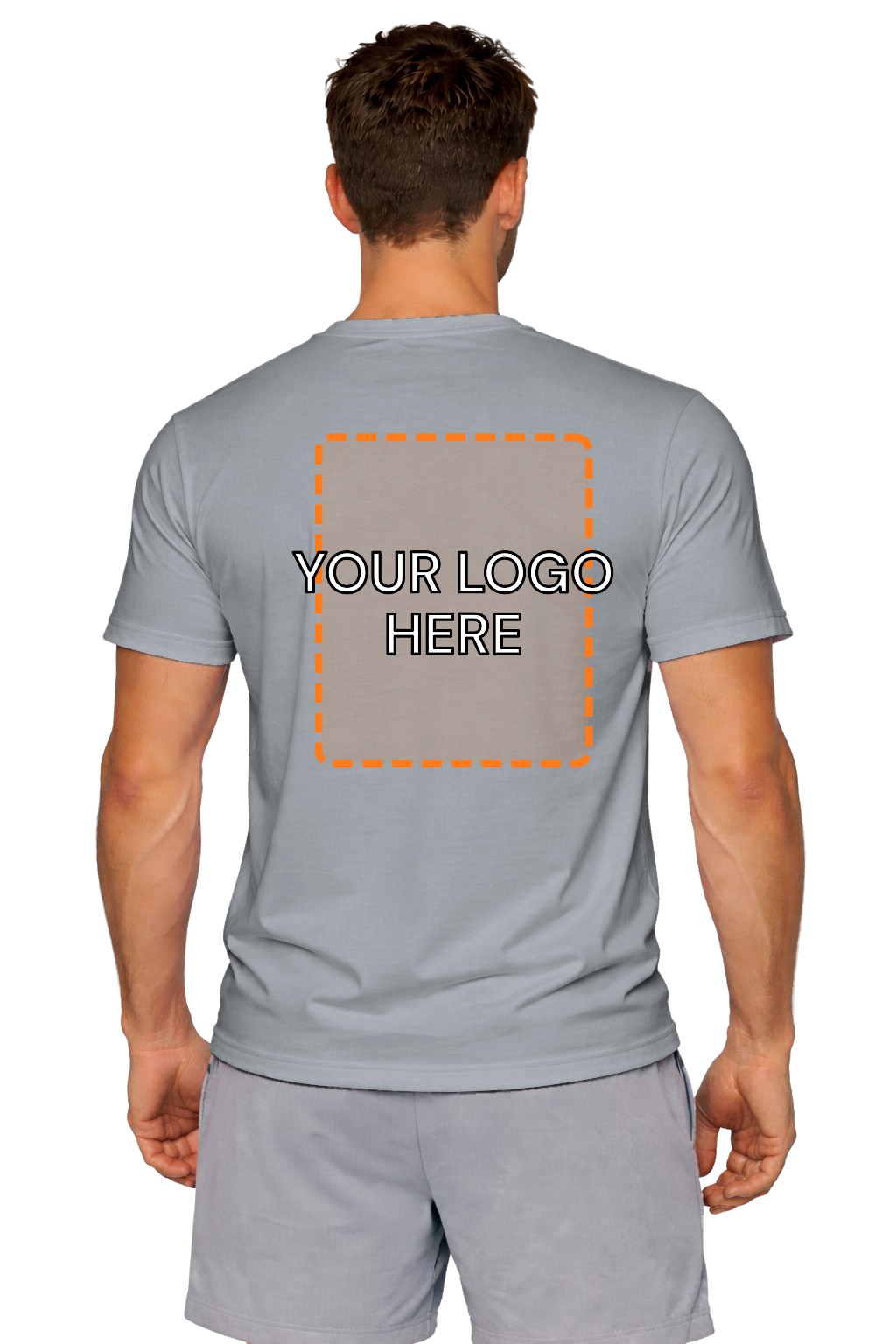 Sport Grey custom t-shirt for men - Fort Wayne printing, back view