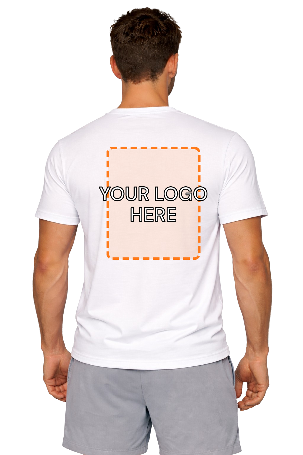 White custom t-shirt for men - Fort Wayne printing, back view