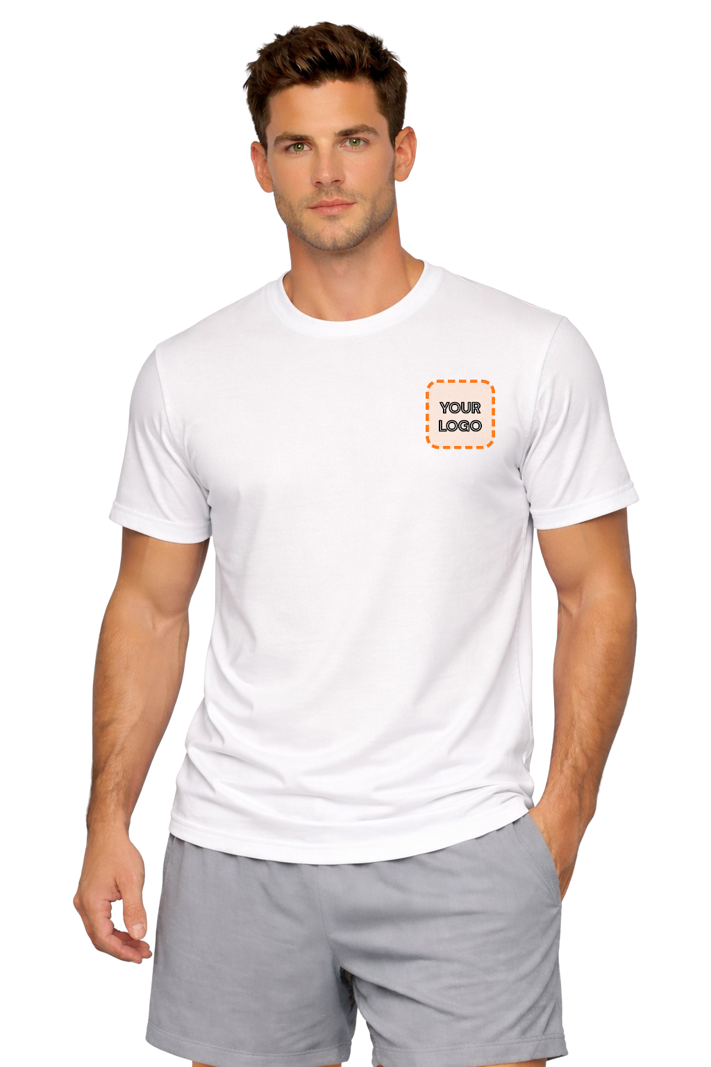 White custom t-shirt for men - Fort Wayne printing, front view