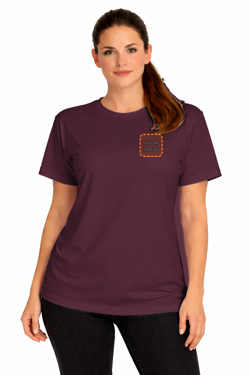 Maroon custom t-shirt for women - Fort Wayne printing, front view