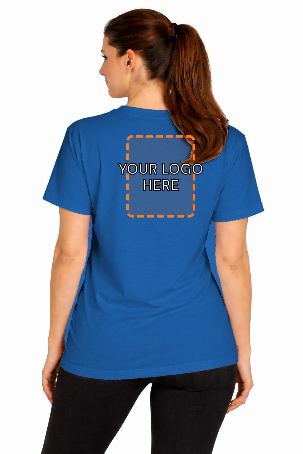 Royal custom t-shirt for women - Fort Wayne printing, back view