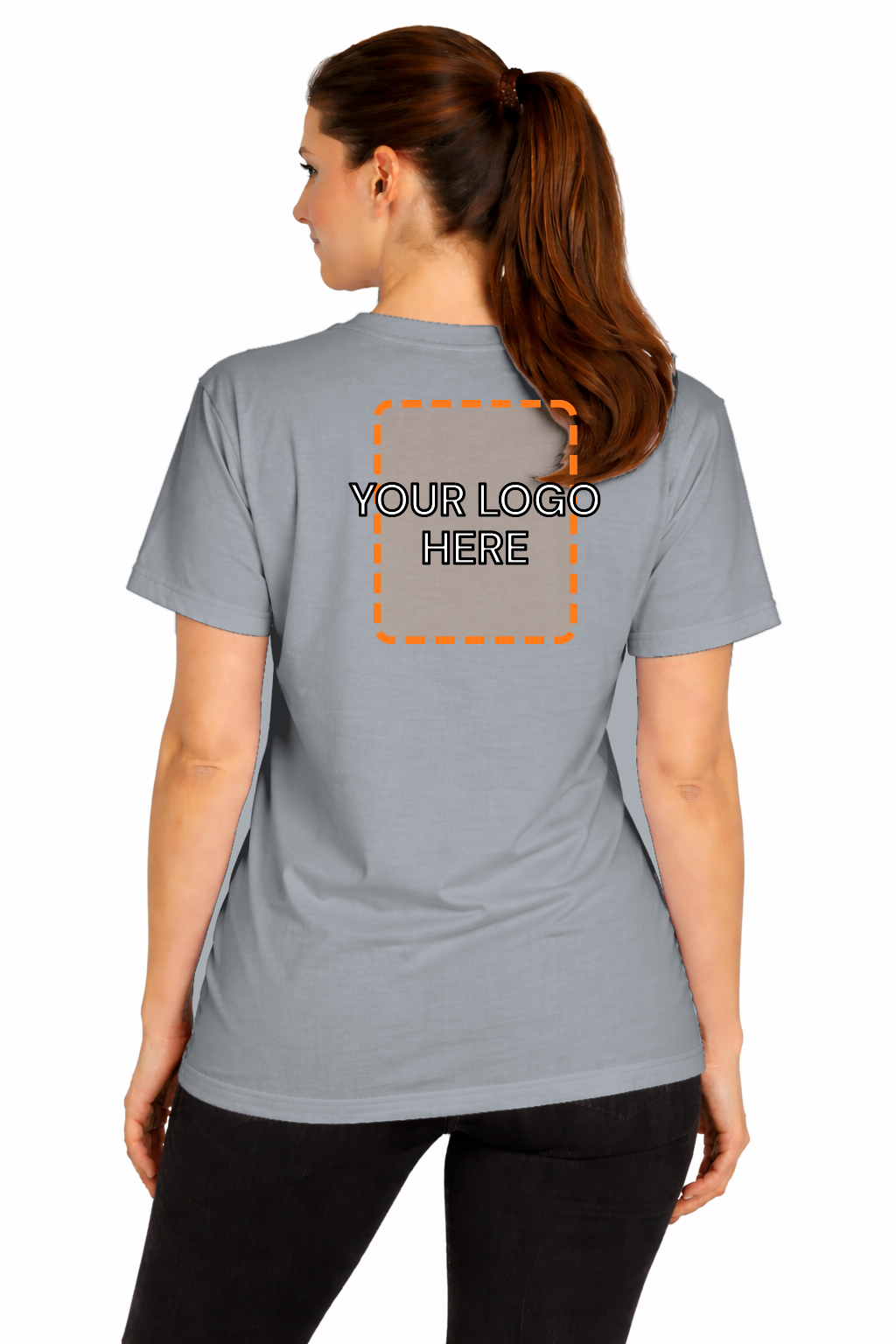 Sport Grey custom t-shirt for women - Fort Wayne printing, back view