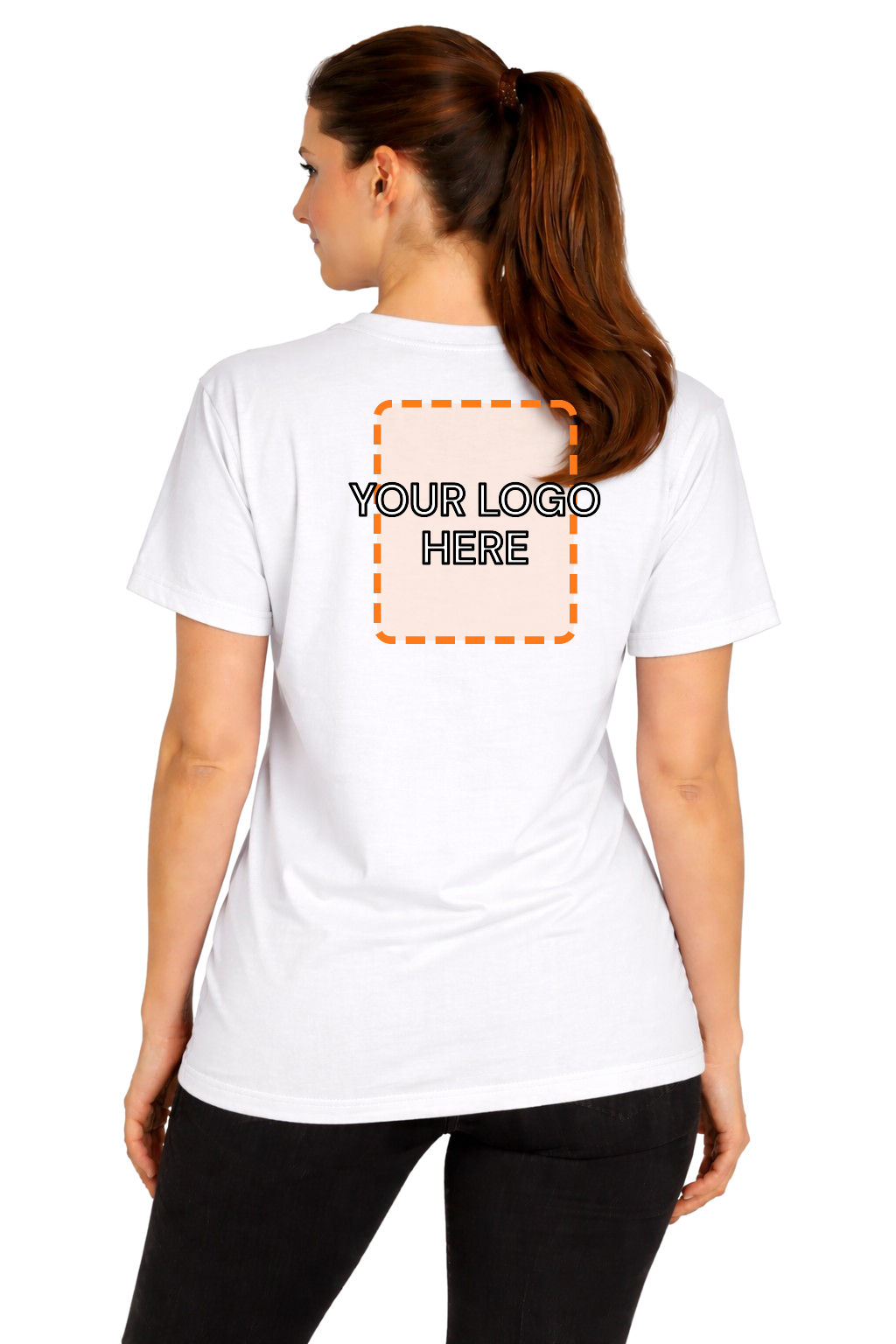 White custom t-shirt for women - Fort Wayne printing, back view